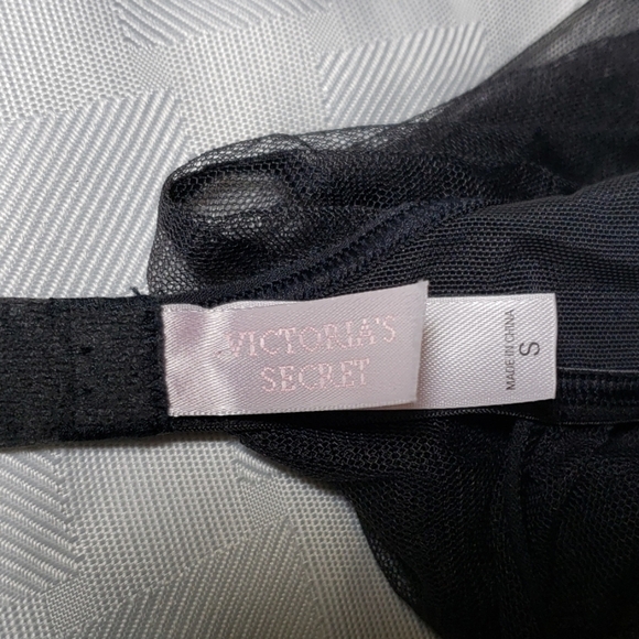 Victoria's Secret Sheer Negligee Slip Small Black VGUC - Picture 6 of 9